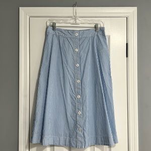 A New Day White & Blue Stripped Midi Skirt